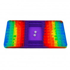 Παιχνίδι Αγχολυτικό Pop It Πολύχρωμο Τάβλι με Ζάρια 2