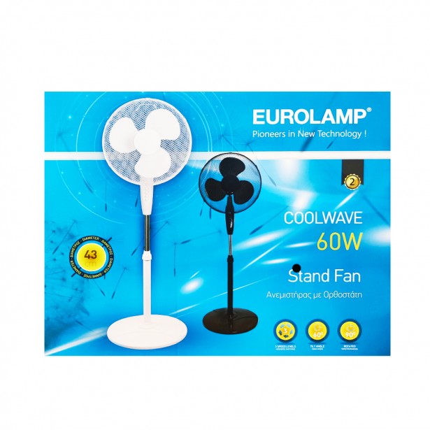 Ανεμιστήρας Δαπέδου Μαύρος Eurolamp 147-29088 60W