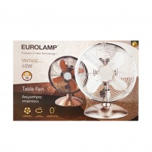 Ανεμιστήρας Επιτραπέζιος Ασημί Vintage Eurolamp 147-29080 40W