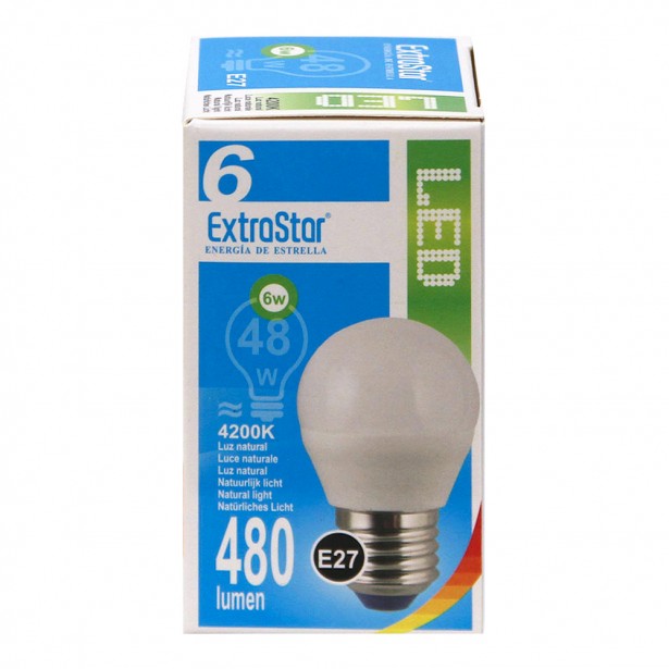 Λάμπα LED Φυσικό Λευκό E27 Extrastar 6W