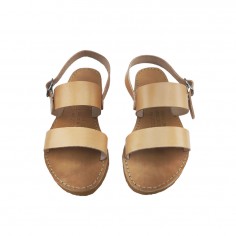 Πέδιλα Δερμάτινα Μπεζ Kouros Leather 0008 2