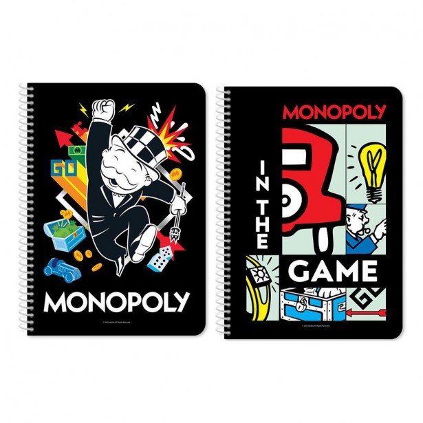 Τετράδιο Β5 Σπιράλ 2 Θεμάτων 60 Φύλλων Monopoly 25x17cm