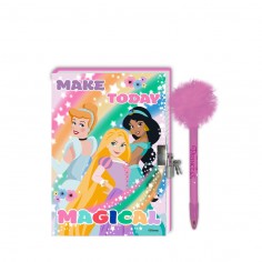 Σετ 2τμχ Ημερολόγιο με Κλειδαριά & Στυλό με Pom Pom Princess Make Today Magical Διακάκης 563128 2