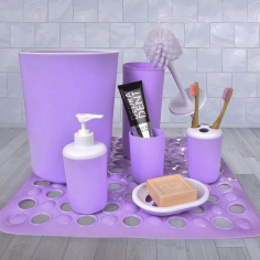 Σετ 6τμχ Είδη Μπάνιου Μοβ 2