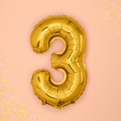 Μπαλόνι Μεταλλιζέ Αριθμός 3 Χρυσό 2