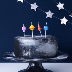 Σετ 4τμχ Κεριά Γενεθλίων Σχέδιο Διάστημα 2