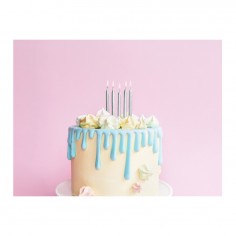 Σετ 6τμχ Κεριά Γενεθλίων Ασημί 2