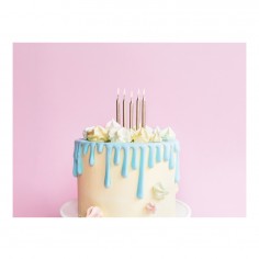 Σετ 6τμχ Κεριά Γενεθλίων Χρυσά 2