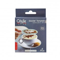 Σετ 4τμχ Στένσιλ Στρογγυλά για Ντεκόρ Καφέ Qlux 2