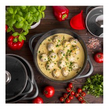 Σετ 4τμχ Κατσαρόλες Αντικολλητικές & Γάντια από Σιλικόνη Smile MGK-12