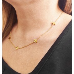 Κολιέ Αλυσίδα Σχέδιο Πουλιά 2