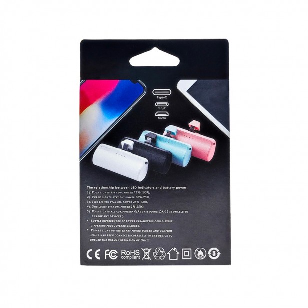 Power Bank Λευκό Lightning 3300mAh