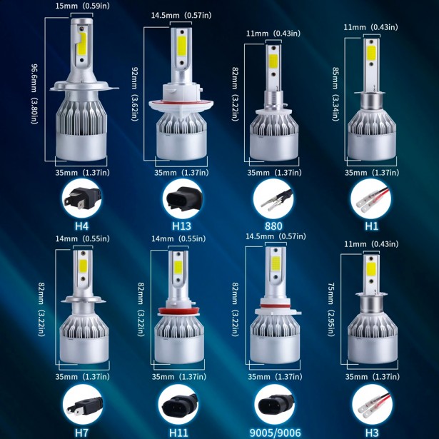 Σετ 2τμχ Λάμπες Αυτοκινήτου LED H7 Headlight C6...