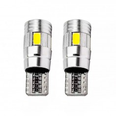 Σετ 2τμχ Λάμπες Αυτοκινήτου Canbus Error Free LED 6SMD T10 5630 30mm 2