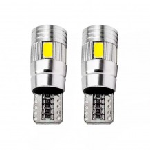 Σετ 2τμχ Λάμπες Αυτοκινήτου Canbus Error Free LED 6SMD T10 5630 30mm