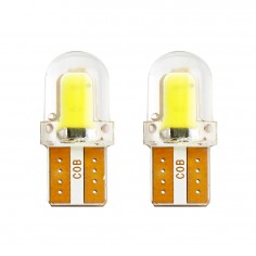 Σετ 2τμχ Λάμπες Αυτοκινήτου LED W5W 194 168 Τ10 COB Silicone 21mm 2