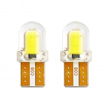 Σετ 2τμχ Λάμπες Αυτοκινήτου LED W5W 194 168 Τ10 COB Silicone 21mm