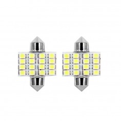 Σετ 2τμχ Λάμπες Αυτοκινήτου Canbus 16LED 3528 31mm 2