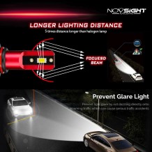 Σετ 2τμχ Λάμπες Αυτοκινήτου LED H7 Headlight Novsight 2x30W