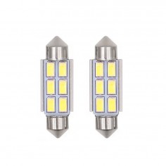 Σετ 2τμχ Λάμπες Αυτοκινήτου Canbus LED 6SMD 3528 39mm 2