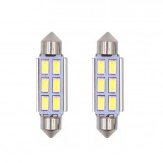 Σετ 2τμχ Λάμπες Αυτοκινήτου Canbus LED 6SMD 3528 41mm 2