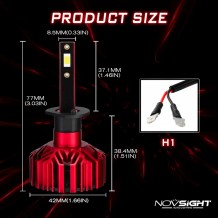 Σετ 2τμχ Λάμπες Αυτοκινήτου LED H1 Headlight Novsight 2x30W