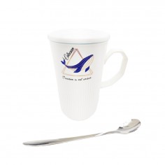 Κούπα με Καπάκι & Κουταλάκι Σχέδιο Φάλαινα 250ml 2