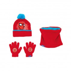 Σετ 3τμχ Σκουφάκι Pom Pom με Γάντια & Περιλαίμιο Spiderman Marvel Arditex SM14781 2