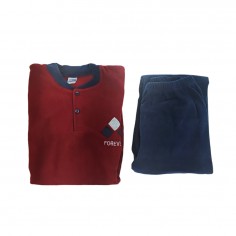 Πιτζάμα Ανδρική Χειμερινή Fleece με Κέντημα Forever 2