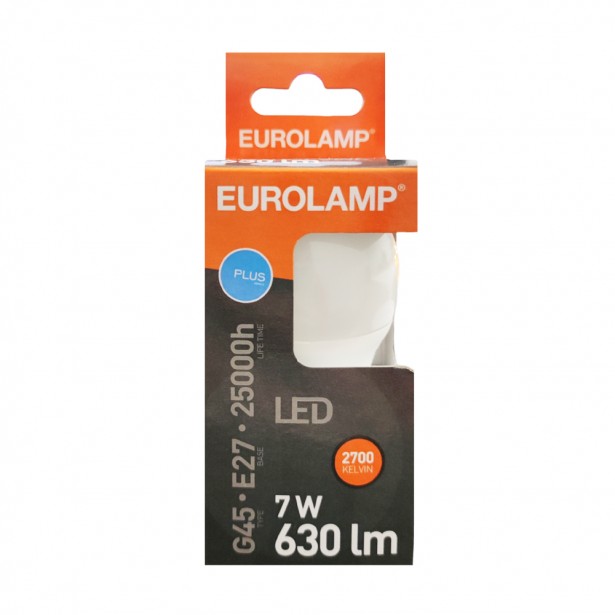 Λάμπα LED Θερμό Λευκό G45 Ε27 Eurolamp...