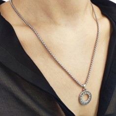 Κολιέ Επάργυρο με Κύκλο 2