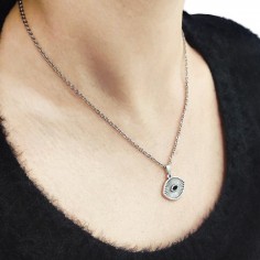 Κολιέ Επάργυρο με Μάτι 2