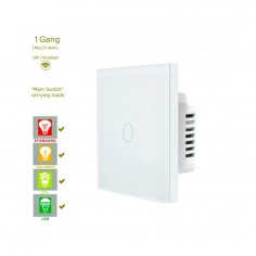 Διακόπτης Αφής Μονός Γυάλινος WiFi & RF 2