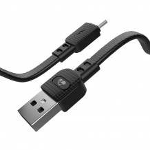 Καλώδιο Φόρτισης & Μεταφοράς Δεδομένων Micro USB 3Α Armor Μαύρο Powertech PTR-0097 1m