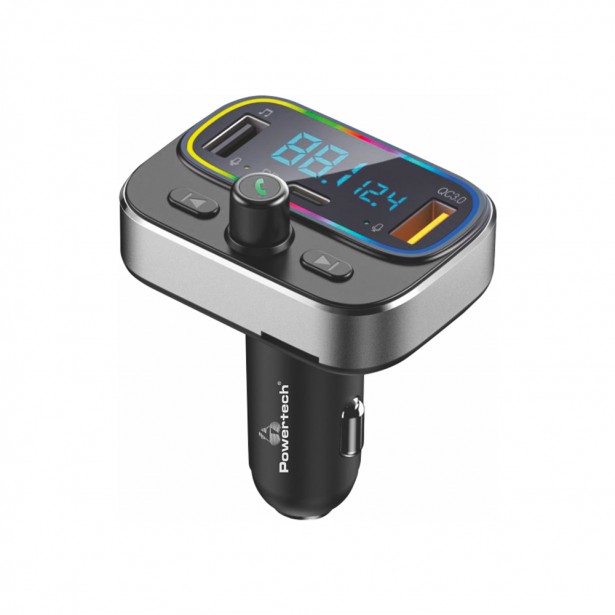 FM Transmitter Αυτοκινήτου USB/Bluetooth με Οθόνη Powertech PT-999