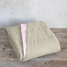 Κουβερλί Υπέρδιπλο Διπλής Όψης Simple - Pink / Light Brown Nima 220x240cm