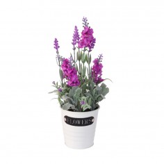 Κασπώ Μεταλλικό με Τεχνητό Φυτό Λεβάντα 2