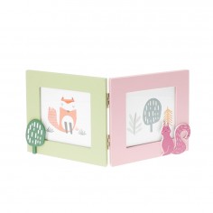 Κορνίζα Επιτραπέζια 2 Θέσεων Αναδιπλούμενη με Ζωάκια 2