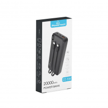 Power Bank με 2 Καλώδια Εξόδου & Οθόνη Powertech PT-1064 20000mAh