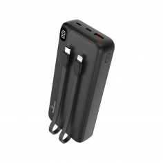 Power Bank με 2 Καλώδια Εξόδου & Οθόνη Powertech PT-1064 20000mAh