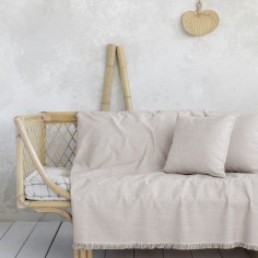 Ριχτάρι Πολυθρόνας με Κρόσσια Natte Beige Nima 180x180cm