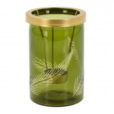 Βάση για Ρεσώ Γυάλινη Πράσινη Σχέδιο Φύλλα 2