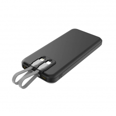 Power Bank με 2 Καλώδια Εξόδου & Οθόνη Powertech PT-1135 10000mAh