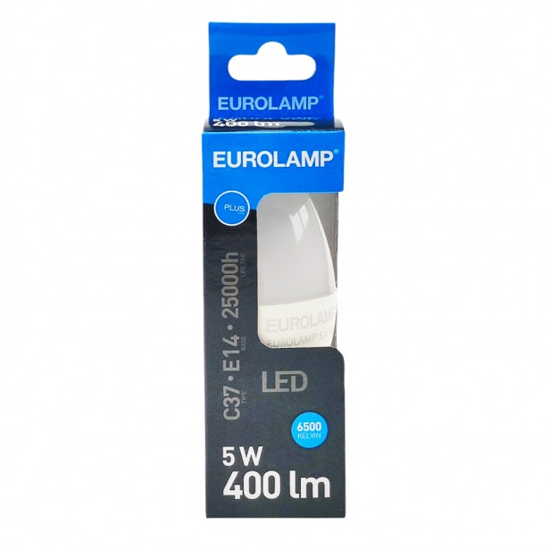 Λάμπα LED Ψυχρό Λευκό C37 Ε14 Eurolamp...