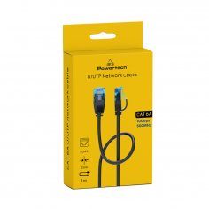 Καλώδιο Δικτύου CAT 6Α U/UTP Slim Μαύρο Powertech PTR-0142 1m 2