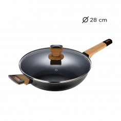 Τηγάνι Βαθύ Αντικολλητικό με Καπάκι Earth Black Bergner BG-34628-BK 28cm