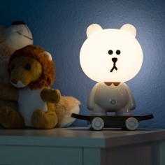 Φωτιστικό LED Επιτραπέζιο Σχέδιο Αρκούδος σε Skateboard Λευκός 2