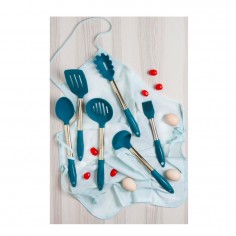 Σετ 7τμχ Εργαλεία Μαγειρικής με Βάση Χρυσαφί - Πετρόλ Neva 2