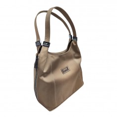 Τσάντα Ώμου από Συνθετικό Δέρμα με Μεταλλικές Λεπτομέρειες Μπεζ Angel Polo 8000 2