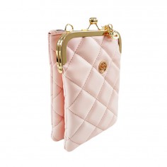 Πορτοφόλι - Τσαντάκι από Συνθετικό Δέρμα Καπιτονέ Ροζ Angel Polo 1600 2